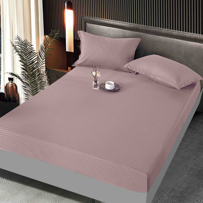 Husa Din Bumbac Satinat Tip Damasc 180x200cm - Roz [1]