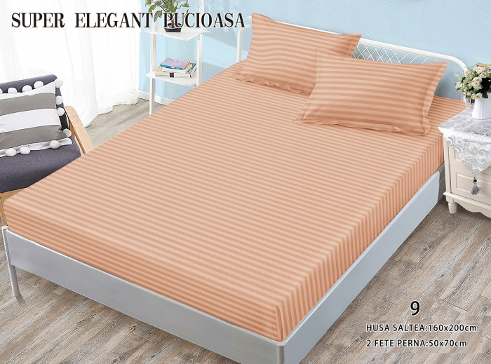 Husa Din Bumbac Tip Damasc 160x200cm - Orange Somon [1]