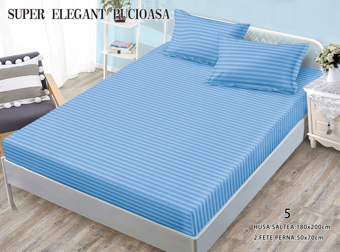 Husa Din Bumbac Tip Damasc 180x200cm - Bleu [1]