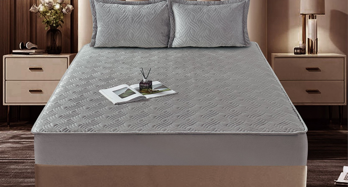 Husa Din Catifea Tip Topper 180x200cm - Gri [3]