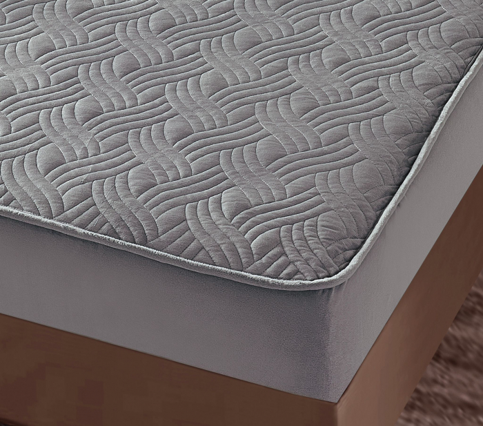 Husa Din Catifea Tip Topper 180x200cm - Gri [4]