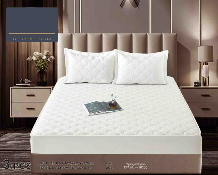 Husa Din Catifea Tip Topper 140x200cm - Alb [2]