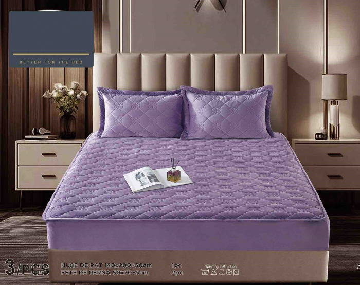Husa Din Catifea Tip Topper 140x200cm - Lila [3]