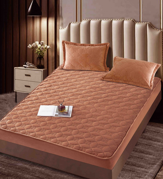 Husa Din Catifea Tip Topper 140x200cm - Maro [3]