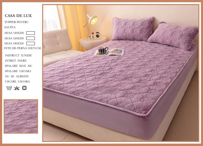 Husa Din Catifea Tip Topper 160x200cm - Lila [1]
