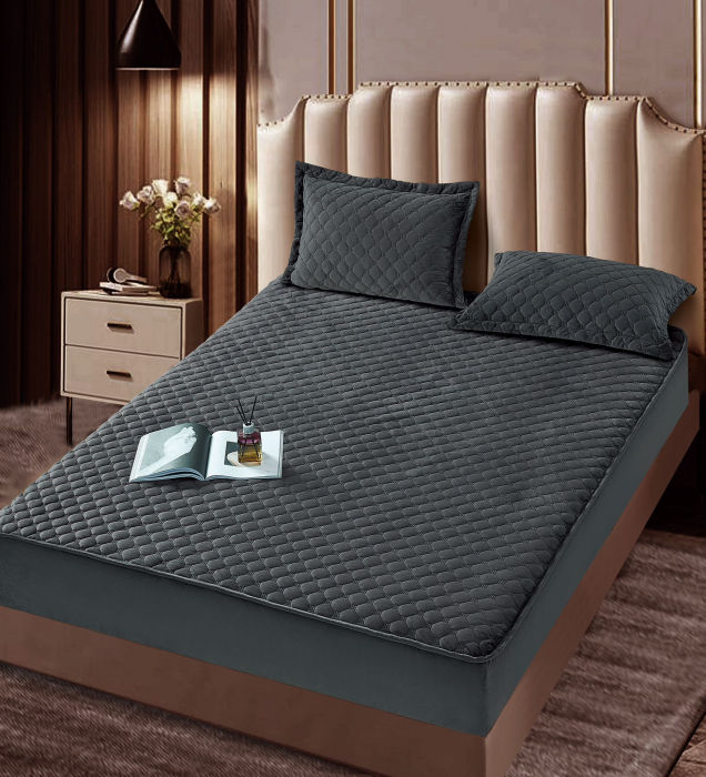 Husa Din Catifea Tip Topper 180x200cm - Antracit [1]
