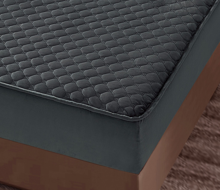 Husa Din Catifea Tip Topper 180x200cm - Antracit [3]