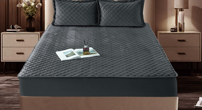Husa Din Catifea Tip Topper 180x200cm - Antracit [2]