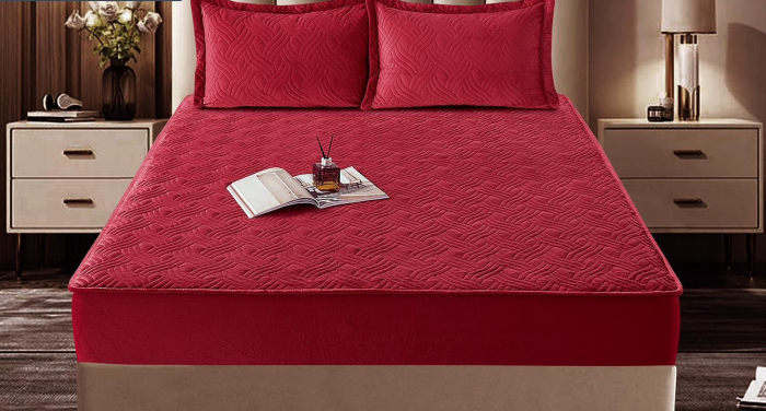 Husa Din Catifea Tip Topper 180x200cm - Rosu [3]