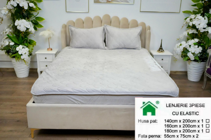 Husa Din Catifea Tip Topper Gri Deschis - Selecteaza Dimensiunile Dorite [1]