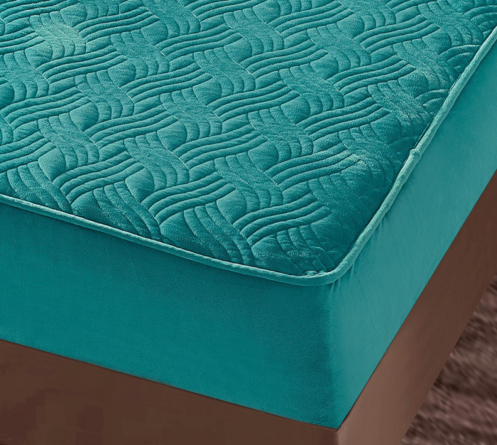 Husa Din Catifea Tip Topper 180x200cm - Turquoise [3]