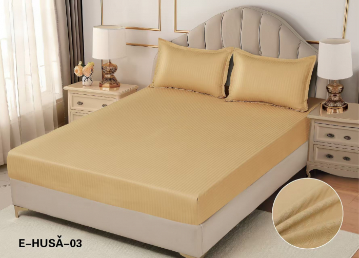 Husa Din Damasc Satinat 180x200cm - Bej Gold [1]