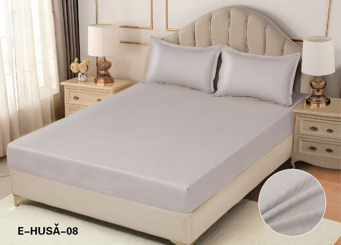 Husa Din Damasc Satinat 180x200cm - Gri Deschis [1]