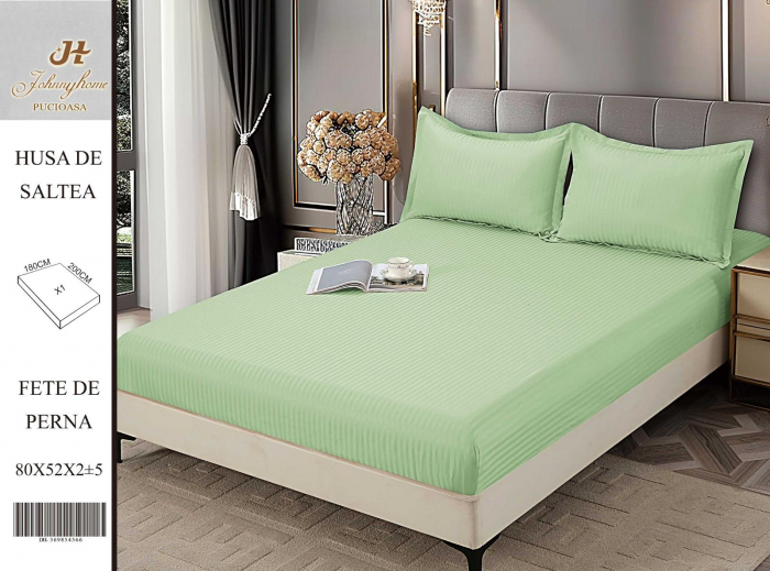 Husa Din Damasc Satinat 180x200cm - Verde Menta [1]