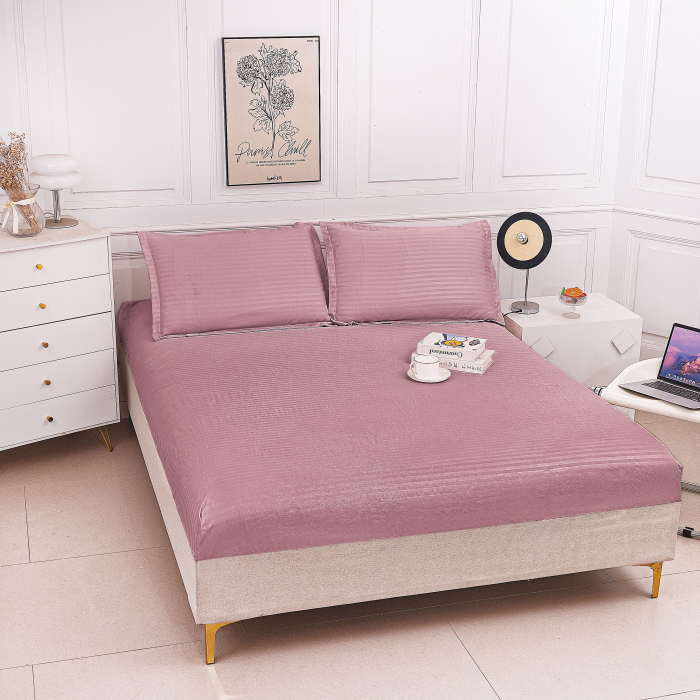 Husa Din Damasc Satinat Subtire 180x200cm - Roz [1]