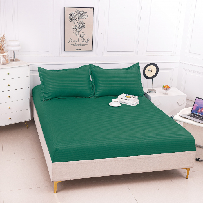 Husa Din Damasc Satinat Subtire 180x200cm - Verde [1]