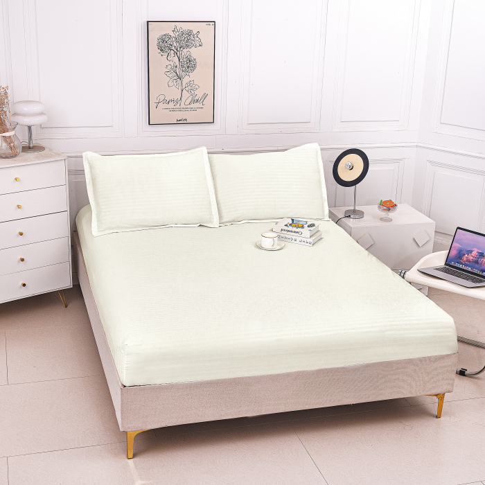 Husa Din Damasc Satinat Subtire 180x200cm - Crem [1]