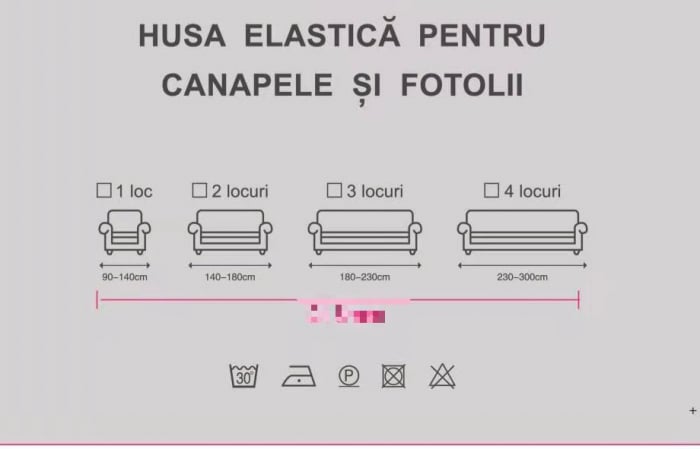 Husa Elastica Pentru Fotoliu/ Canapea/ Coltar - Roz Cu Inimioare [3]
