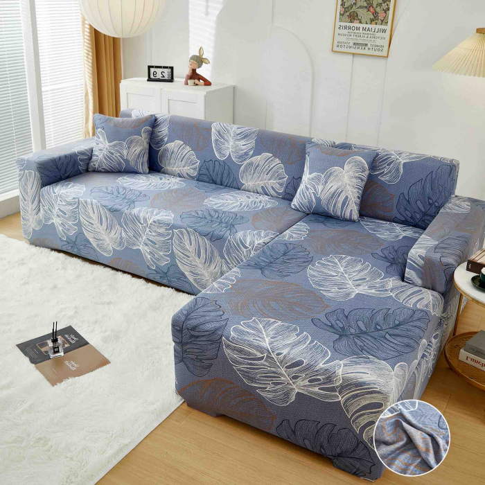 Husa Elastica Pentru Fotoliu/ Canapea/ Coltar - Bleu Ficus [1]