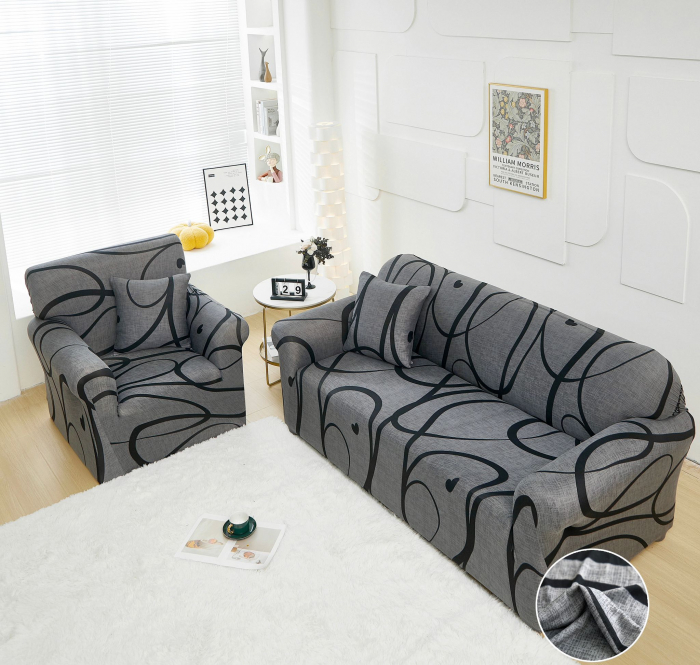 Husa Elastica Pentru Fotoliu/ Canapea/ Coltar - Inimioara Mica [1]