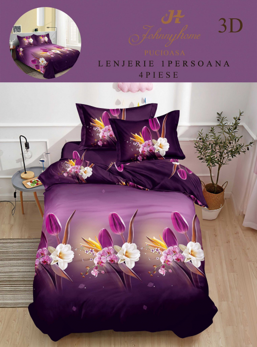 Lenjerie Bumbac Satinat 1 Persoana 3D - Minge Fotbal [1]