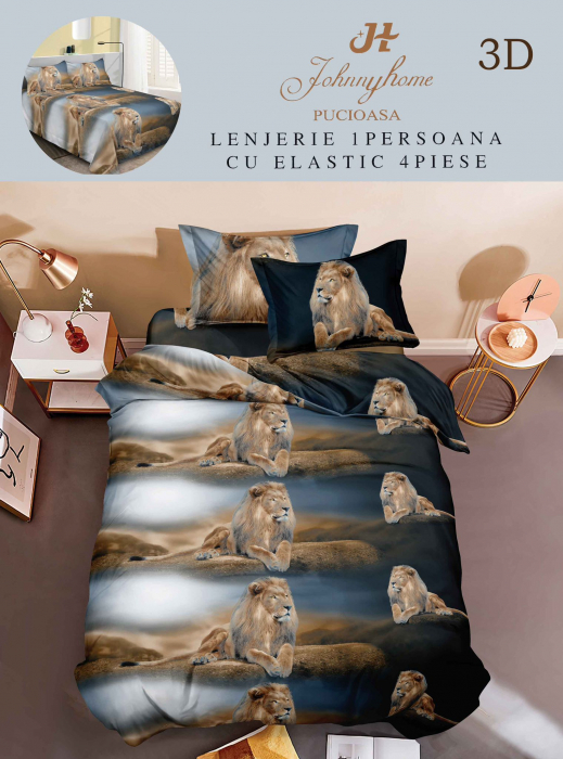 Lenjerie Bumbac Satinat 1 Persoana 3D - Orasul Cu Lumini [1]