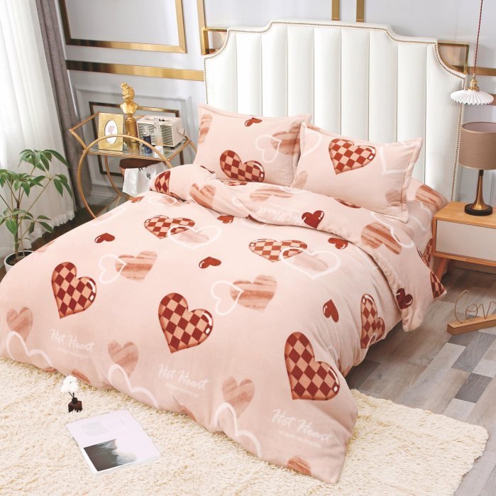 Lenjerie Cocolino 4 Piese Cu Elastic - Roz Cu Inimioare [1]