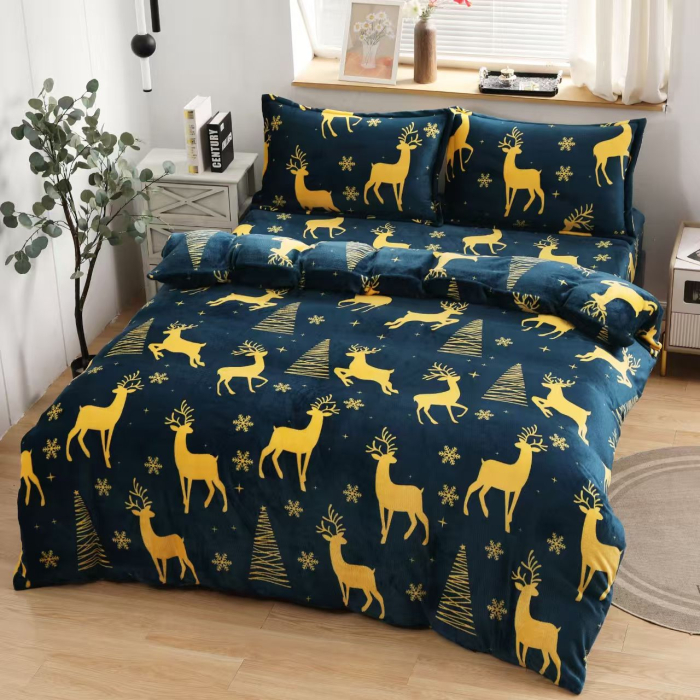 Lenjerie Cocolino 4 Piese Cu Elastic Craciun - Golden Reindeer [1]