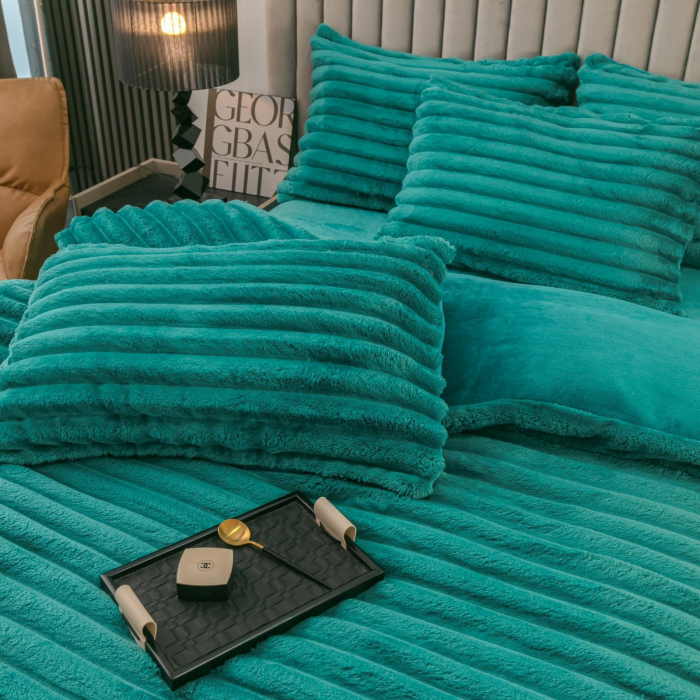 Lenjerie Cocolino 4 Piese Cu Elastic Dungi Groase - Turquoise [3]