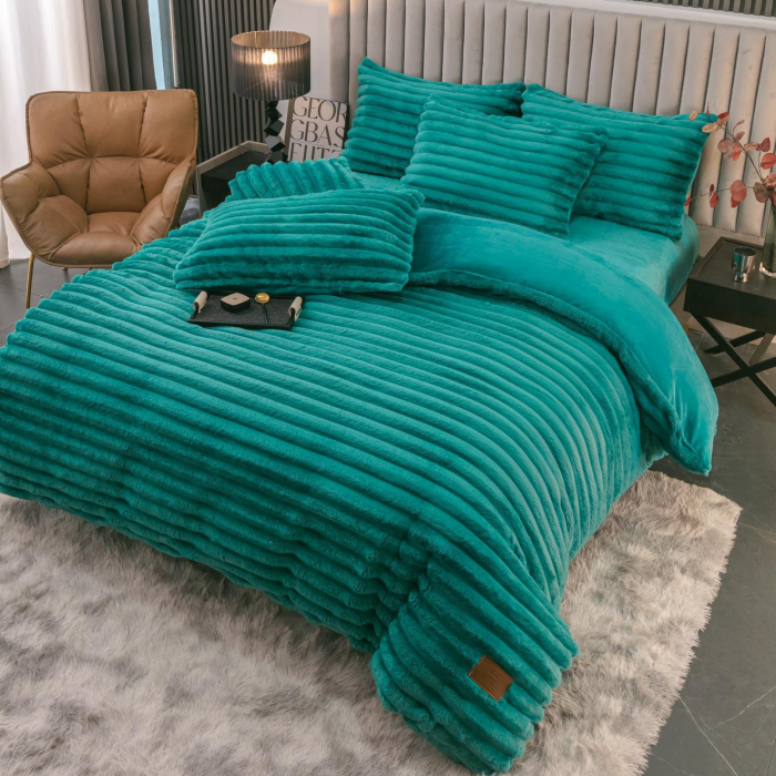 Lenjerie Cocolino 4 Piese Cu Elastic Dungi Groase - Turquoise [1]