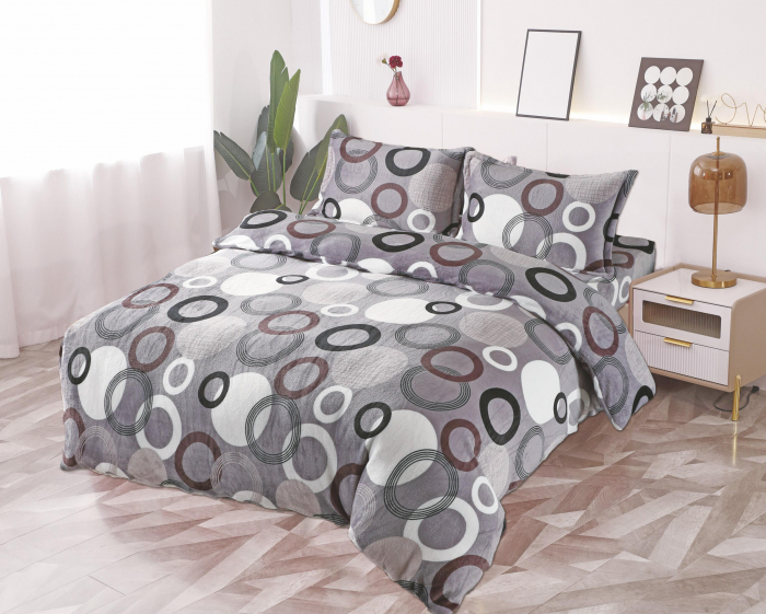 Lenjerie Cocolino 4 Piese Cu Elastic - Gri Cu Cercuri [1]