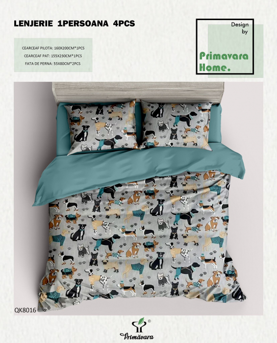Lenjerie De Pat 100% Bumbac 1 Persoana - Catelusi [1]