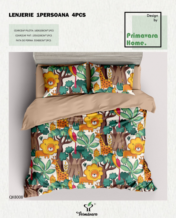 Lenjerie De Pat 100% Bumbac 1 Persoana - Leu  [1]
