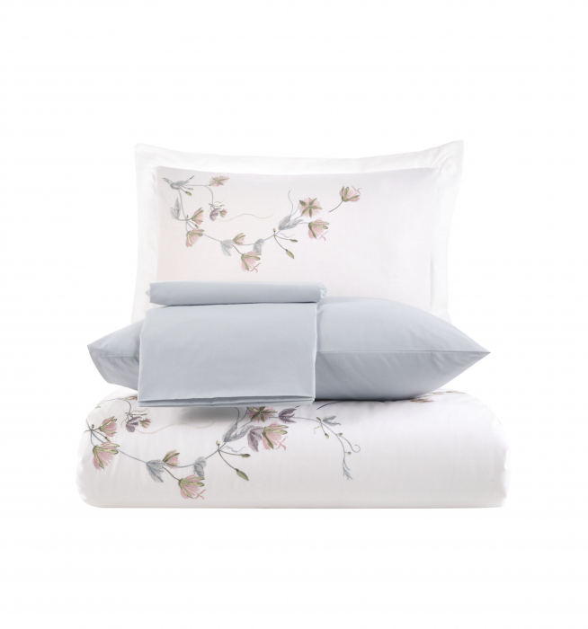 Lenjerie De Pat Bumbac 100% Poplin HOBBY Premium Cu Broderie - Floricele Brodate [3]