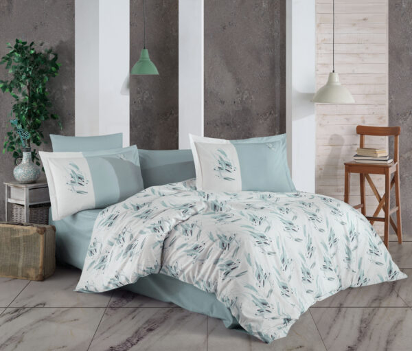 Lenjerie De Pat Bumbac 100% Poplin HOBBY - Mint Abstract [1]