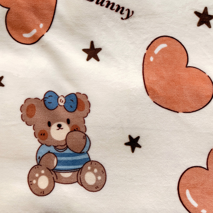 Lenjerie De Pat Cocolino 4 Piese Cu Cearceaf Pat Mare - Bej Cu Ursuleti Si Inimioare [17]