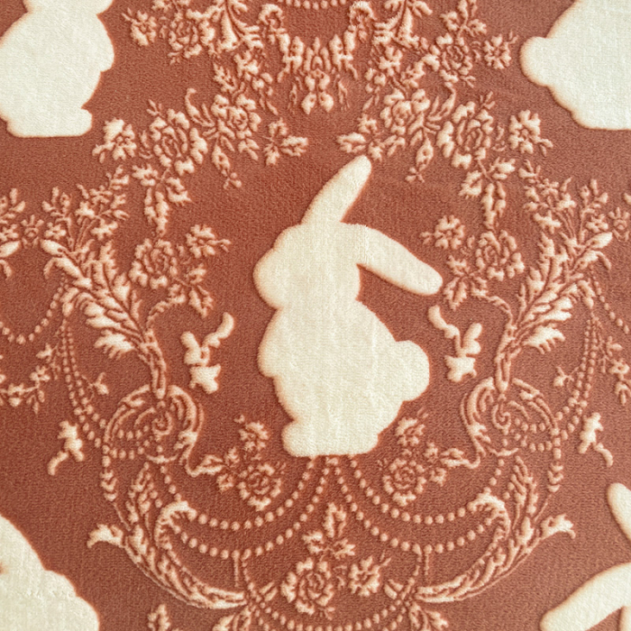 Lenjerie De Pat Cocolino 4 Piese Cu Cearceaf Pat Mare - Caramiziu Cu Iepurasi [10]