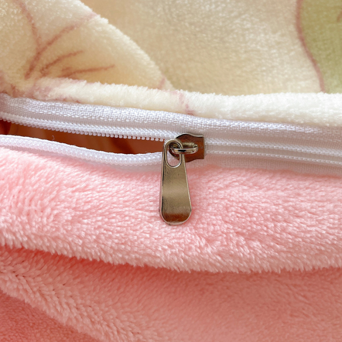 Lenjerie De Pat Cocolino 4 Piese Cu Cearceaf Pat Mare - Roz Cu Flori Pastel [15]