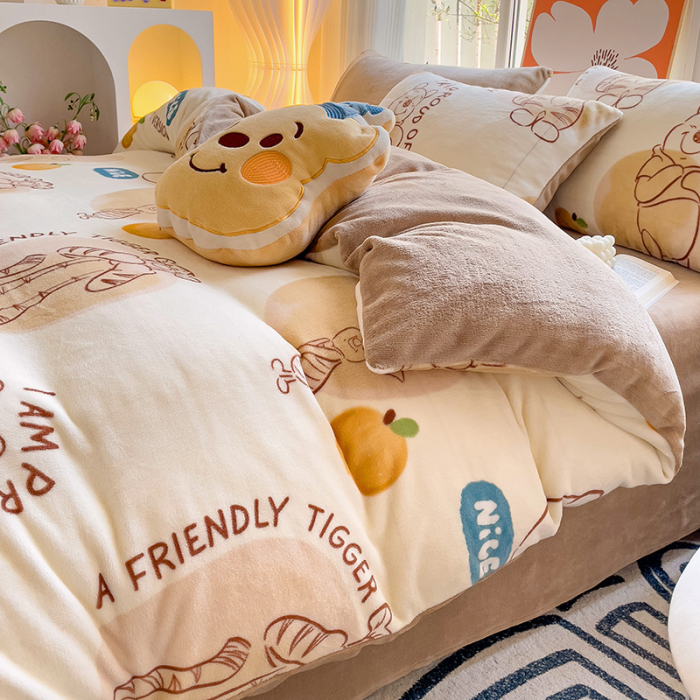 Lenjerie De Pat Cocolino 4 Piese Cu Cearceaf Pat Mare - Winnie The Pooh [7]