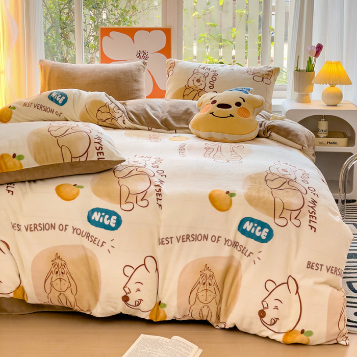 Lenjerie De Pat Cocolino 4 Piese Cu Cearceaf Pat Mare - Winnie The Pooh [12]