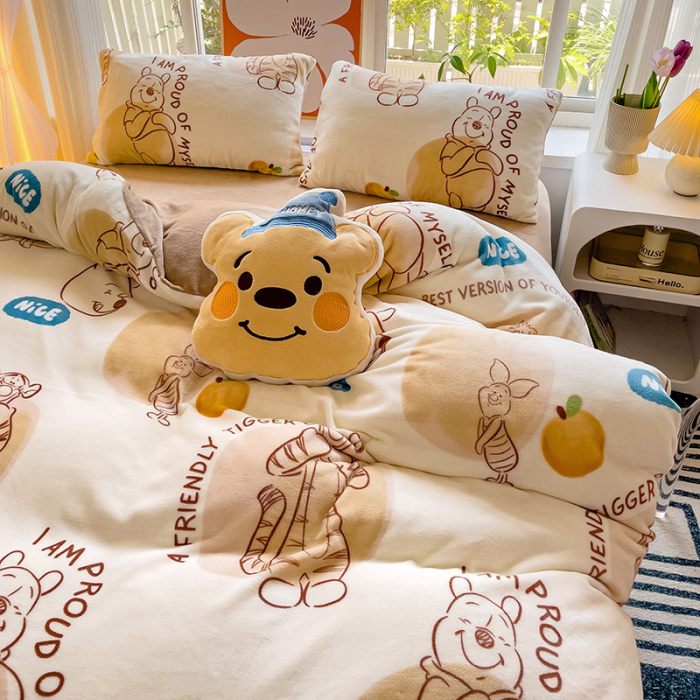 Lenjerie De Pat Cocolino 4 Piese Cu Cearceaf Pat Mare - Winnie The Pooh [16]