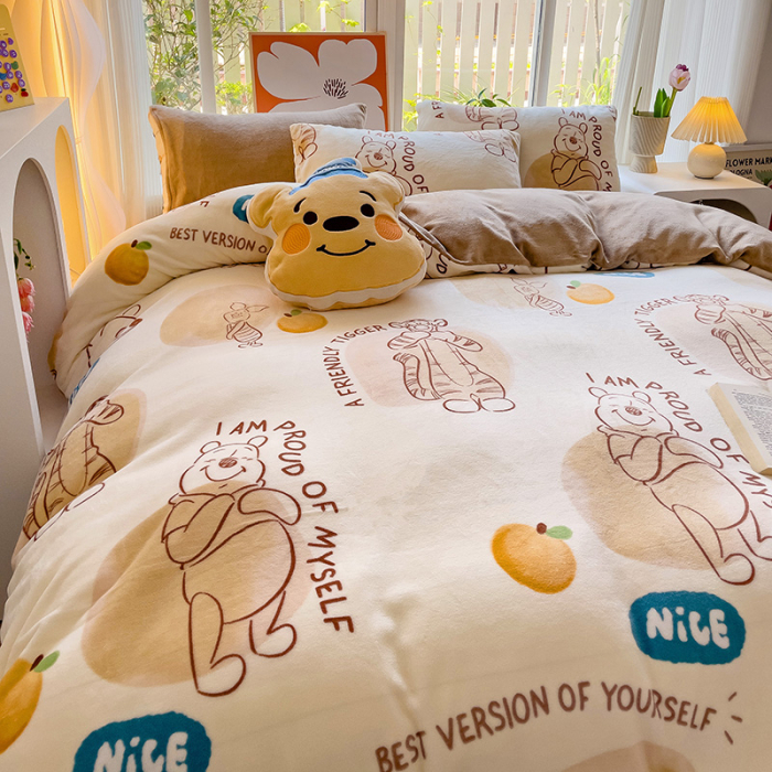 Lenjerie De Pat Cocolino 4 Piese Cu Cearceaf Pat Mare - Winnie The Pooh [6]