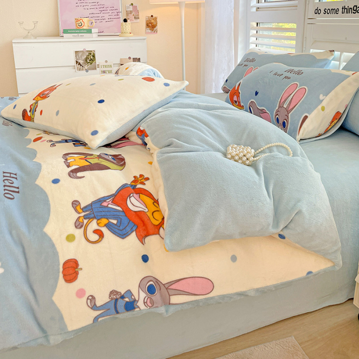 Lenjerie De Pat Cocolino 4 Piese Cu Cearceaf Pat Mare - Zootropolis [7]