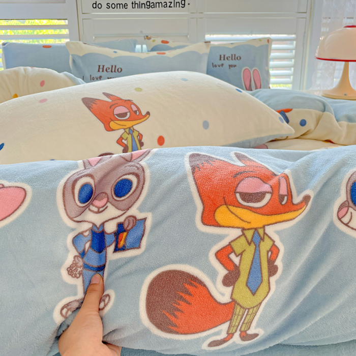 Lenjerie De Pat Cocolino 4 Piese Cu Cearceaf Pat Mare - Zootropolis [15]