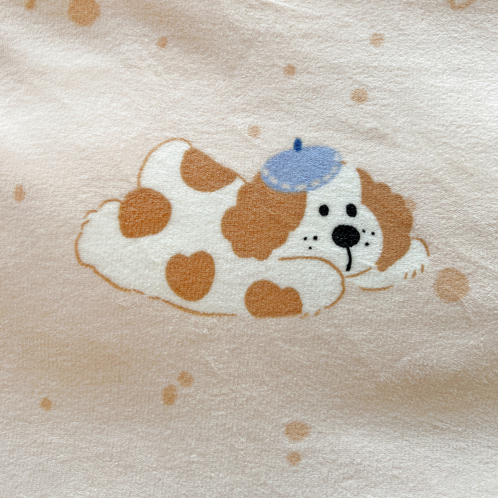 Lenjerie De Pat Cocolino 4 Piese Cu Elastic - Bej Cu Catei [18]