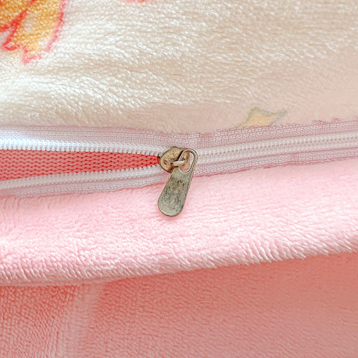 Lenjerie De Pat Cocolino 4 Piese Cu Elastic - Roz Cu Fundite Colorate [19]