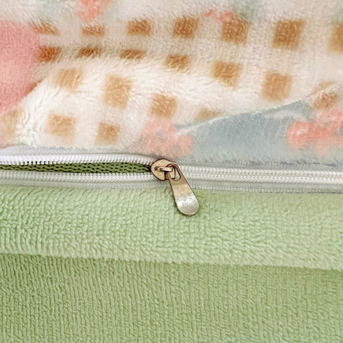 Lenjerie De Pat Cocolino 4 Piese Cu Elastic - Verde Cu Patratele [18]