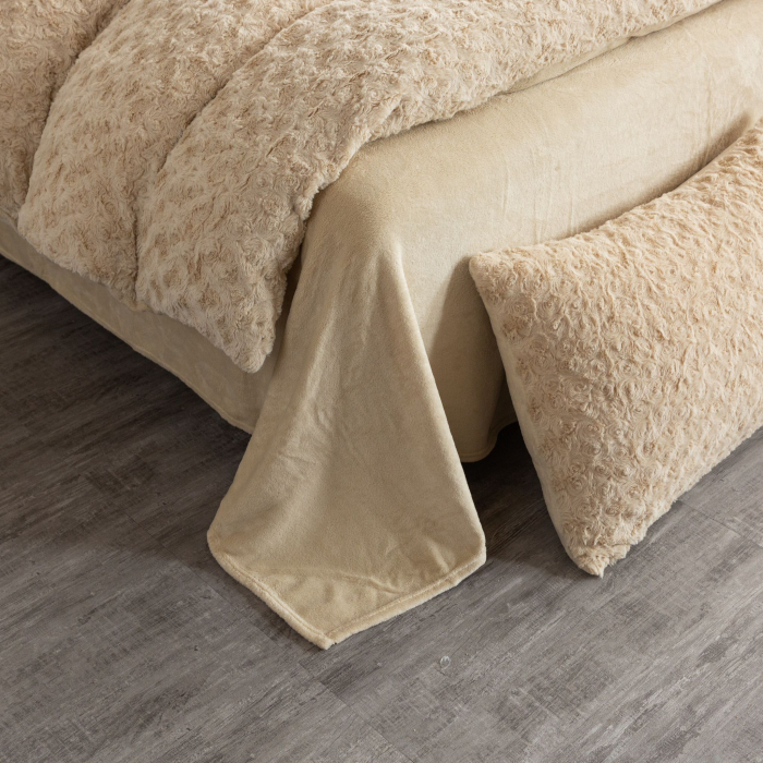 Lenjerie De Pat Cocolino 4 Piese Trandafiri - Crem [6]