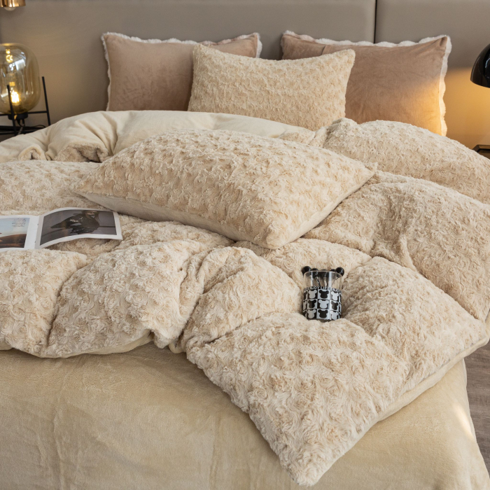 Lenjerie De Pat Cocolino 4 Piese Trandafiri - Crem [5]