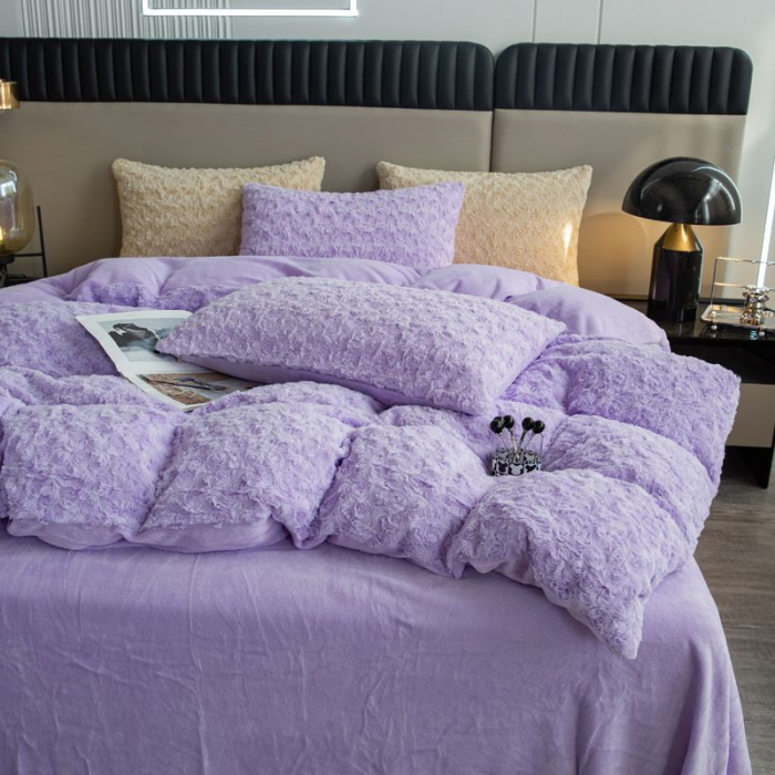 Lenjerie De Pat Cocolino 4 Piese Trandafiri - Lila [7]